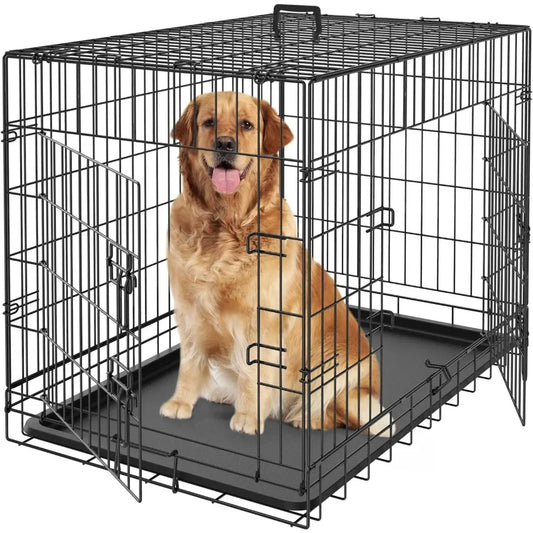 Dog Crates for Large Medium Dogs Foldable Metal Wire Pet Dogs Kennel 30/36/42Inches Indoor Outdoor Travel Dog