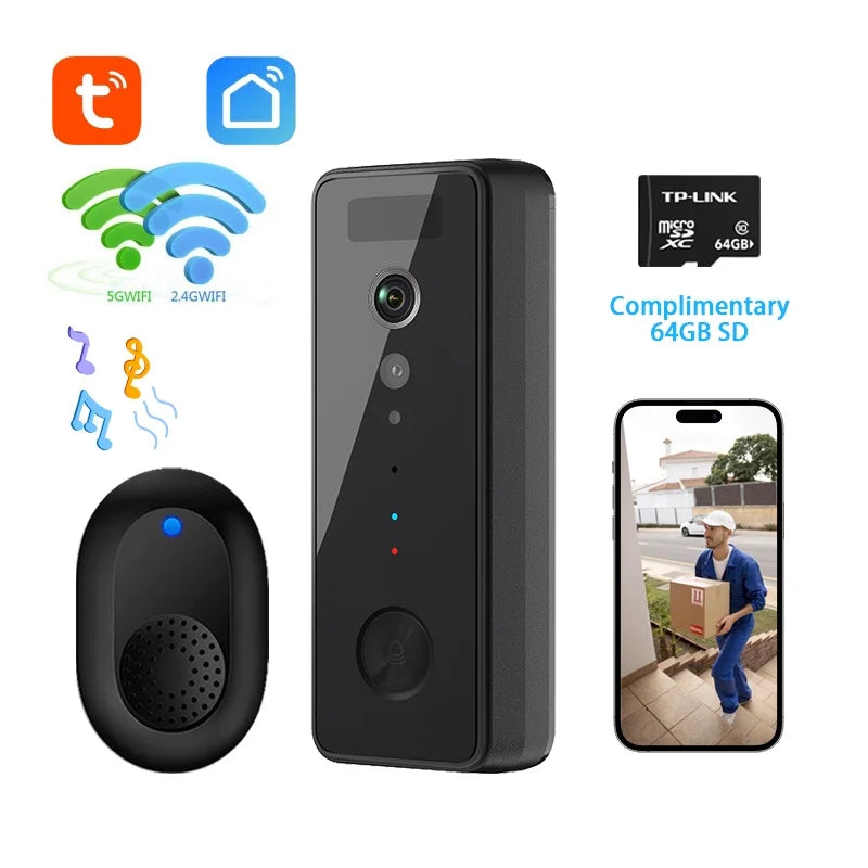 5G 2.4G WiFi Doorbell Camera 1080P Video Intercom Doorbell HD Night Vision PIR Motion Detection Ring Door Bell tuya smart home