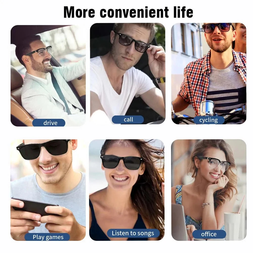 Smart Glasses Bluetooth Call Voice Assistant Listen Music Glasses Smart Sports Polarized Sunglasses Anti-Blue Eyeglasses