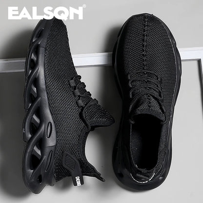 Men Sports Running Black Jogging Shoes Casual Sneakers Brown Outdoor Breathable Mesh Women Light Shock-absorption Black Tennis