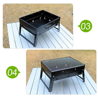 Foldable Charcoal Grill for Outdoor Folding Card Stove for Outdoor Use Portable Stainless Steel Bbq Grills for Outdoor Picnic