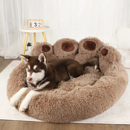 Dog Bed Cat Pet Sofa Cute Bear Paw Shape Comfortable Cozy Pet Sleeping Beds For Small Medium Large Soft Fluffy Cushion Dog Bed