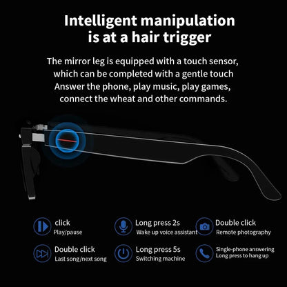 Smart Glasses Bluetooth Call Voice Assistant Listen Music Glasses Smart Sports Polarized Sunglasses Anti-Blue Eyeglasses