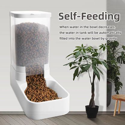 Dog Feeder Cat Water Dispenser Automatic Cat Feeder and Cat Water Dispenser Gravity Cat Feeder Food Storage Dispenser Container