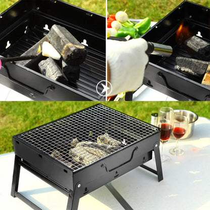 Foldable Charcoal Grill for Outdoor Folding Card Stove for Outdoor Use Portable Stainless Steel Bbq Grills for Outdoor Picnic