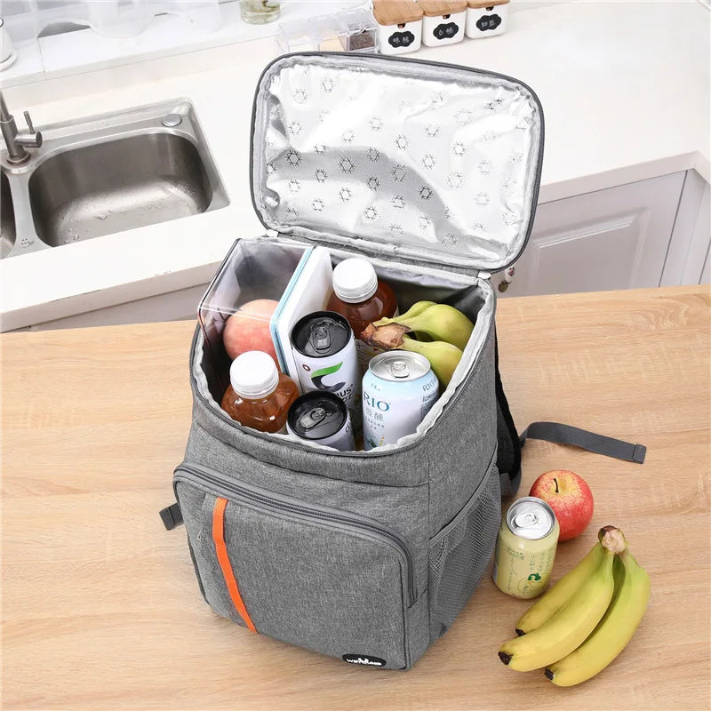 18L Portable Thermal Lunch Bag Food Box Durable Waterproof Cooler Ice Insulated Case Camping Oxford Dinner Backpacks Icebox